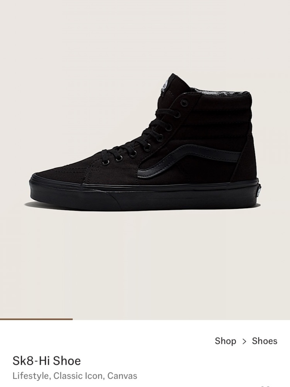 Vans Women's Black High-Top Canvas Sneakers - unisex. Women’s Size 7/Men’s 5.5